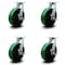 Service Caster 12 Inch Heavy Duty Green Poly on Cast Iron Swivel Caster Set with Brakes, 4PK SCC-KP92S1230-PUR-GB-SLB-4 - alternate 1